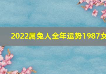 2022属兔人全年运势1987女