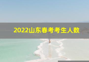 2022山东春考考生人数