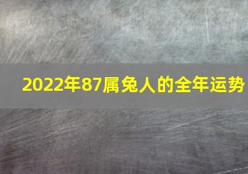 2022年87属兔人的全年运势