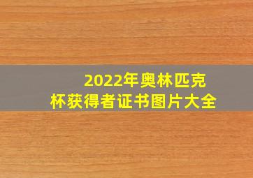 2022年奥林匹克杯获得者证书图片大全