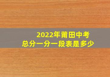 2022年莆田中考总分一分一段表是多少