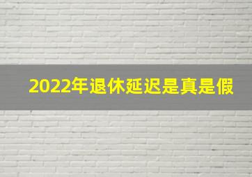 2022年退休延迟是真是假