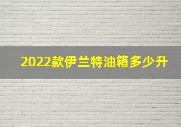 2022款伊兰特油箱多少升