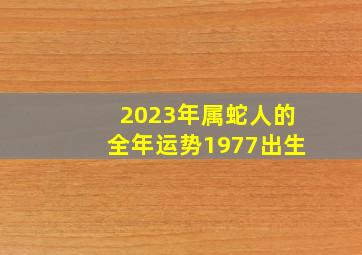 2023年属蛇人的全年运势1977出生