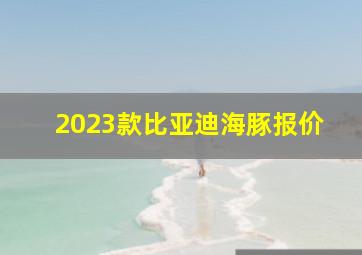 2023款比亚迪海豚报价