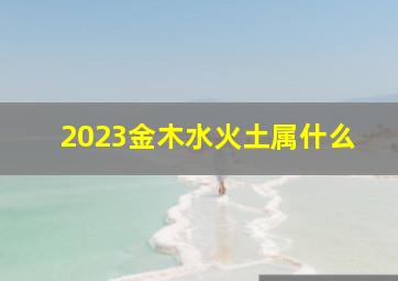 2023金木水火土属什么