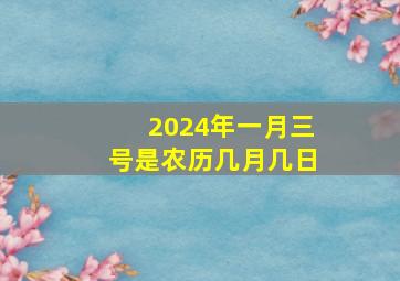 2024年一月三号是农历几月几日