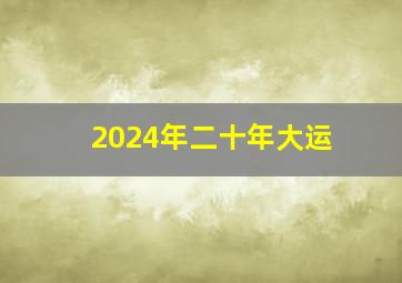 2024年二十年大运