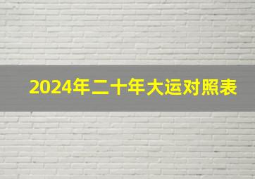 2024年二十年大运对照表