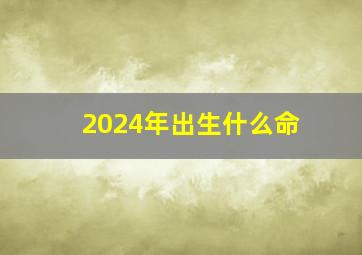 2024年出生什么命