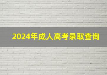 2024年成人高考录取查询