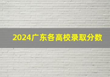 2024广东各高校录取分数