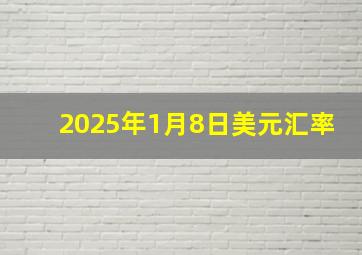 2025年1月8日美元汇率