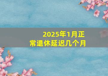 2025年1月正常退休延迟几个月