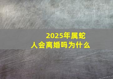 2025年属蛇人会离婚吗为什么