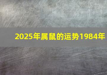 2025年属鼠的运势1984年