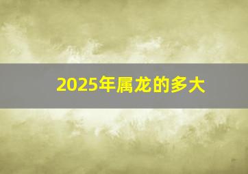 2025年属龙的多大