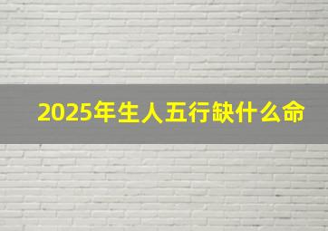 2025年生人五行缺什么命