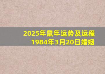 2025年鼠年运势及运程1984年3月20日婚姻