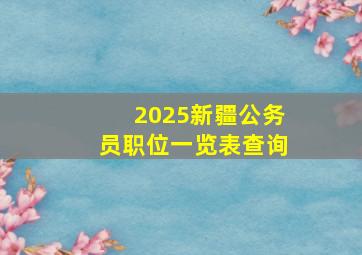 2025新疆公务员职位一览表查询