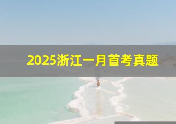 2025浙江一月首考真题