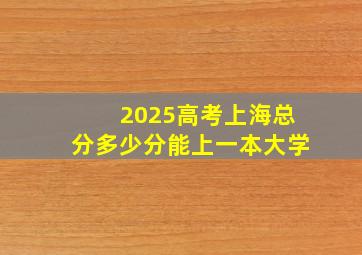 2025高考上海总分多少分能上一本大学