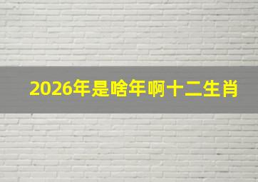 2026年是啥年啊十二生肖