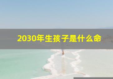 2030年生孩子是什么命