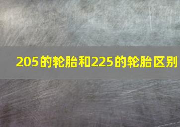 205的轮胎和225的轮胎区别