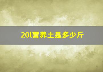 20l营养土是多少斤