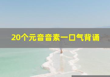 20个元音音素一口气背诵