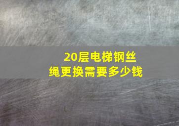 20层电梯钢丝绳更换需要多少钱