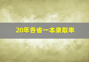 20年各省一本录取率