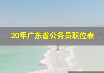 20年广东省公务员职位表