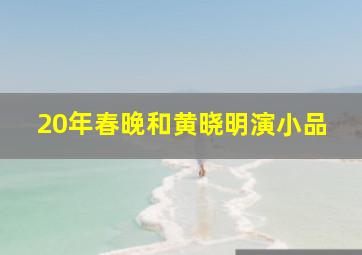 20年春晚和黄晓明演小品