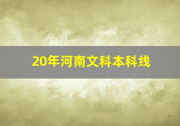 20年河南文科本科线