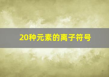 20种元素的离子符号