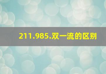 211.985.双一流的区别