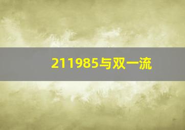 211985与双一流