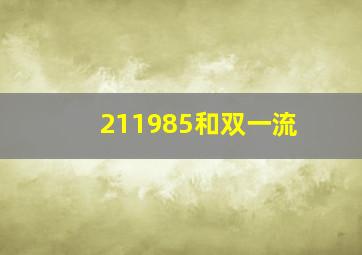 211985和双一流