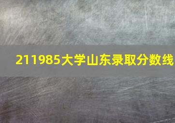 211985大学山东录取分数线