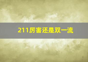 211厉害还是双一流