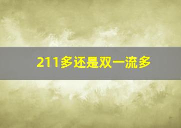 211多还是双一流多