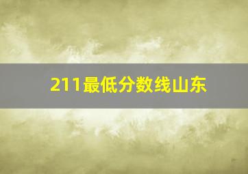 211最低分数线山东