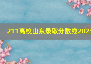 211高校山东录取分数线2023