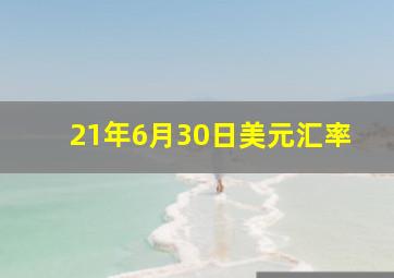 21年6月30日美元汇率