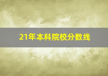 21年本科院校分数线