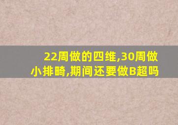 22周做的四维,30周做小排畸,期间还要做B超吗