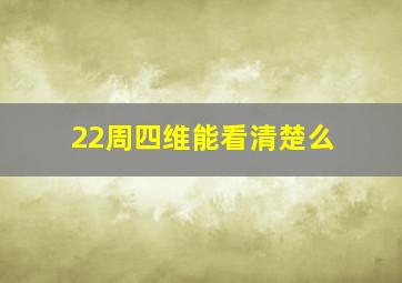 22周四维能看清楚么