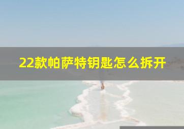 22款帕萨特钥匙怎么拆开